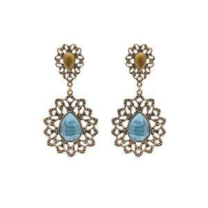 Fashion Imitation Jewelry Women Filigree Bohemian Anti Gold Stud Earrings