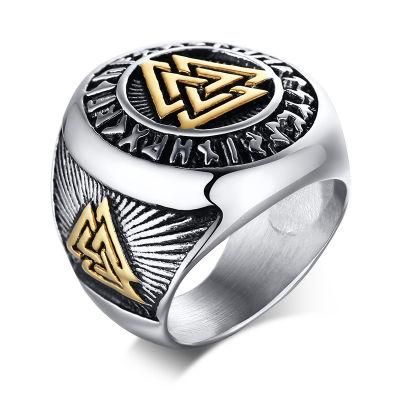 Stainless Steel Viking Rings Men&prime;s Vintage Jewelry Rings