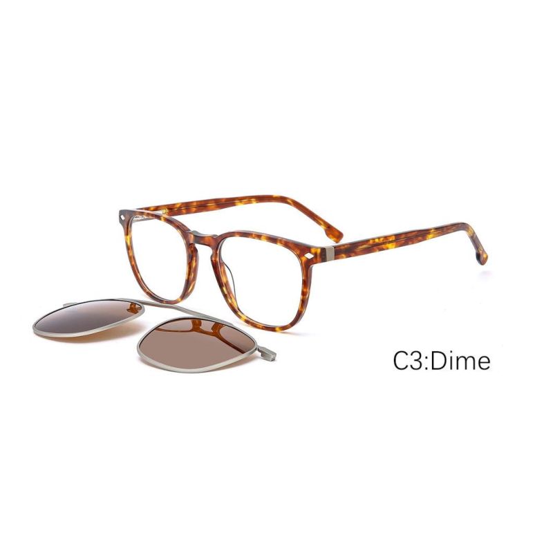 Clips on Magnetic Sunglasses Acetate Sunglasses UV400 Polarized Sunglasses