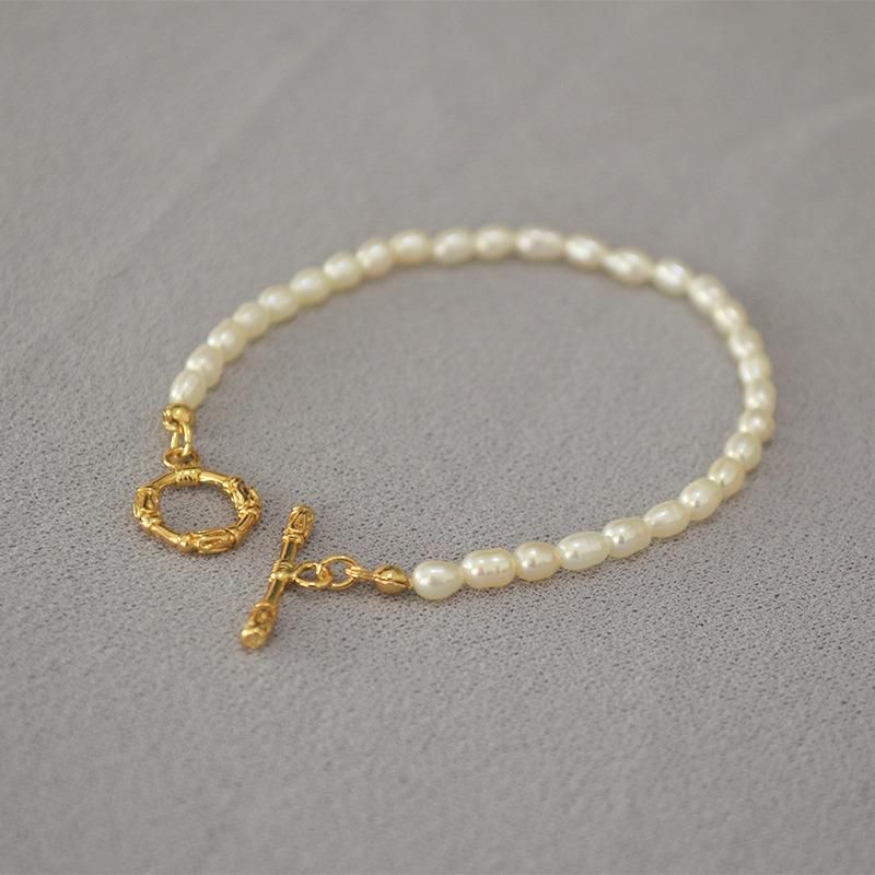 French Beautiful Water Small Pearl Retro Arabesque Branch Ot Buckle Simple Short Choker Necklace