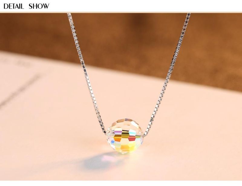 Gift Unique Necklaces Shinning Ball Steel Pendant for Girl
