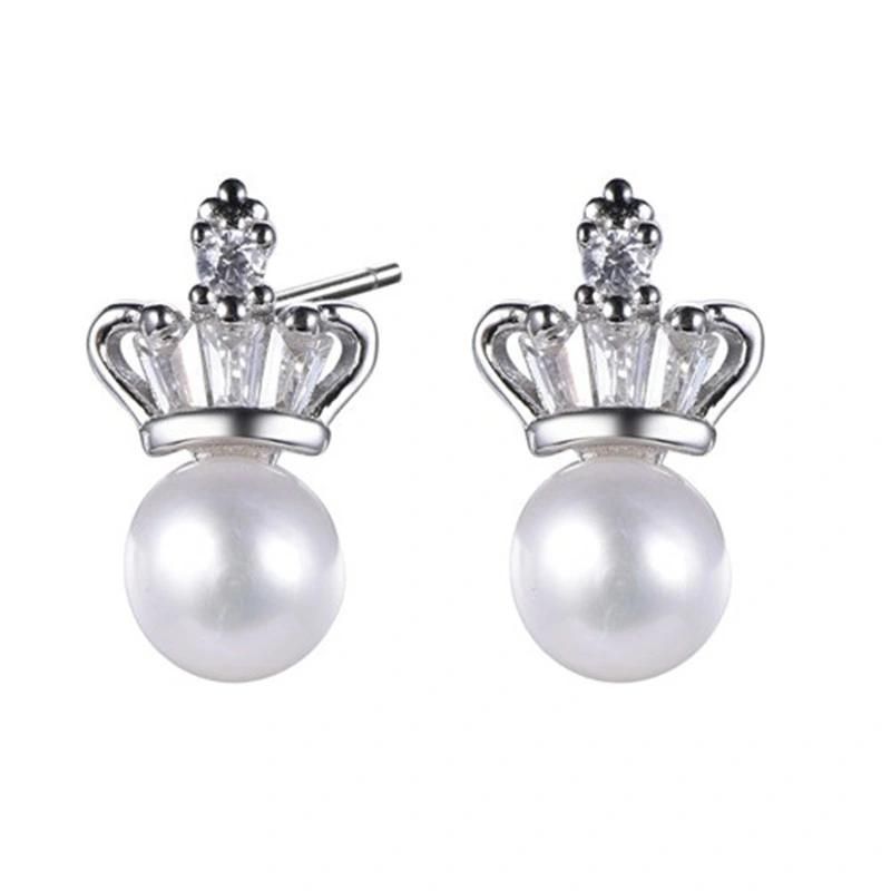 Factory Wholesale 925 Silver Pearl Earring for Gilrs