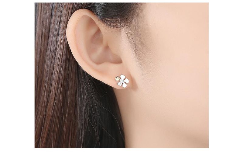 Factory Fashion Jewelry Earrings Five-Color Flower Ear Stud for Women