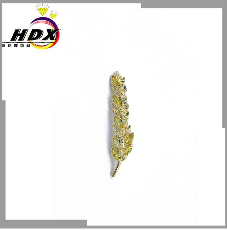 Diamond Studded Wheat Ear Pin Dress with Fashionable Three-Dimensional Pattern Brooch