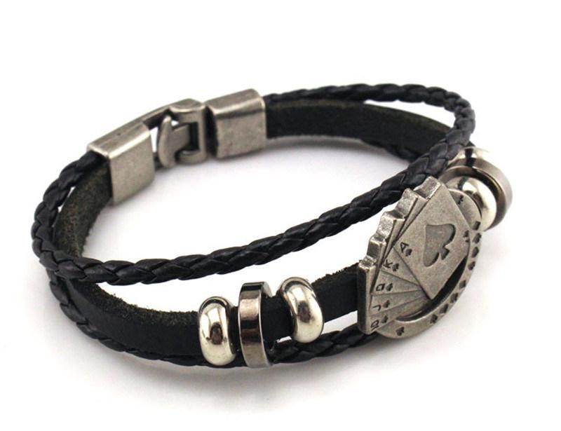 Vintage Men′ S Braided Fashion Accessories Leather Bracelet Fashion Bracelet Jewelry