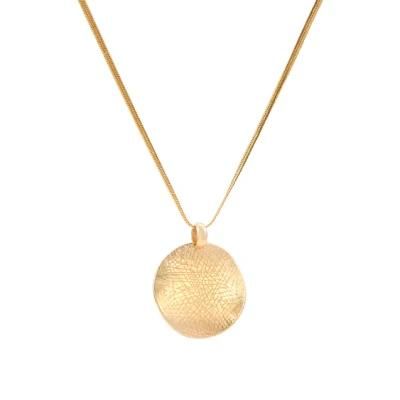Fashionable Round Shape Pendant Necklace Gold Plated Stainless Steel Necklaces for Lady