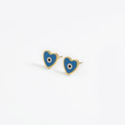 Manufacturer Custom Great Quality Fashion Jewelry Brand Earring Top Ranking 14K 18K Gold Plated Love Heart Earring Stud