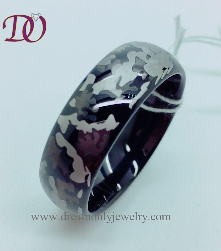 Custom Made Laser Pattern Tungsten Ring