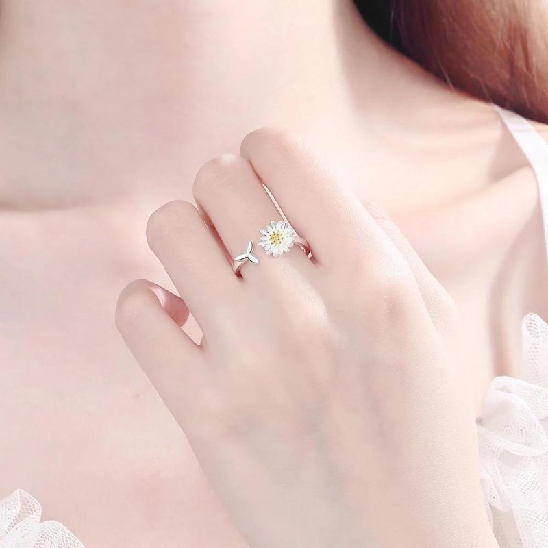 Fashion Small Daisy Creative Ring Female Ins Tide New Opening Adjustable Simple Design Ring