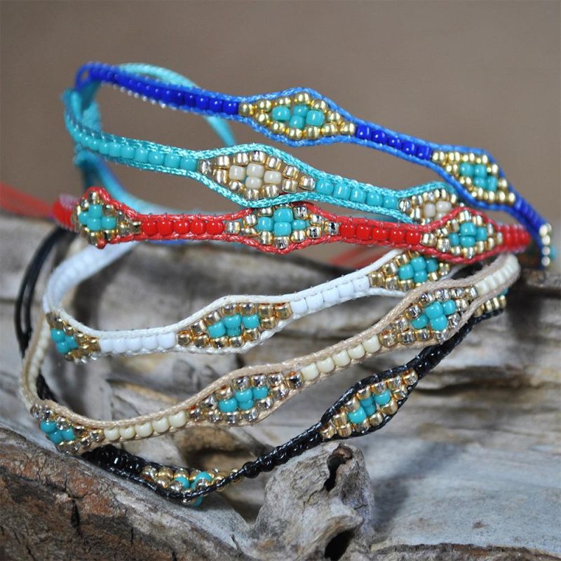 Boho Style Friendship Bracelet Hand-Woven Rope Colorful Rice Bead Beaded Couple Bracelet Unisex