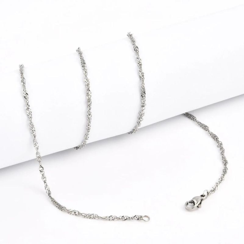Popular Jewelry Stainless Steel Accessories Singapore Chain Necklace Bracelet 18K Gold Plated Jewellery for Lady