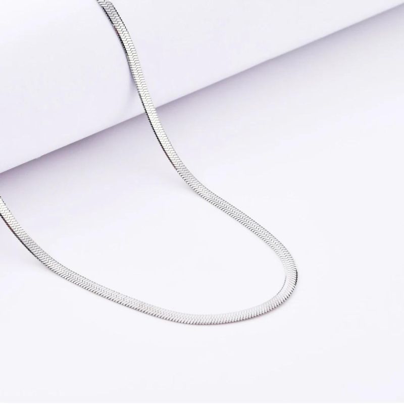 Stainless Steel Jewelry Herringbone Necklace Anklet Bracelet Fashion Layering Street Wear Jewellery Gold Plated