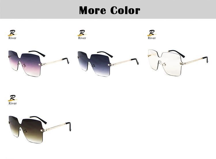 Gradual Individuality Metal Rimless Frame Women Stock Sunglasses