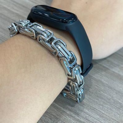 Stainless Steel Byzantine Chain Bracelet-Model Necklace