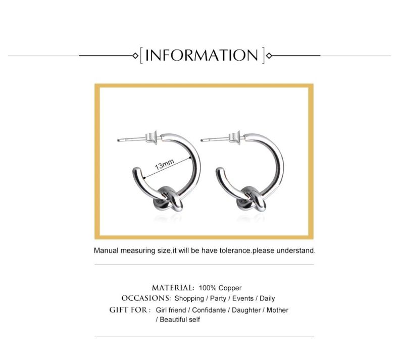 Simple Knotted Design with Open Earrings Women