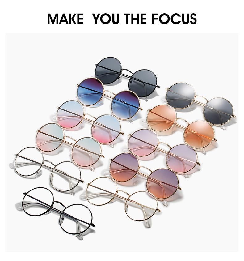 Sunglasses for New Retro Round Frame Sunglasses Metal Thin Frame Lace Literary Sunglasses