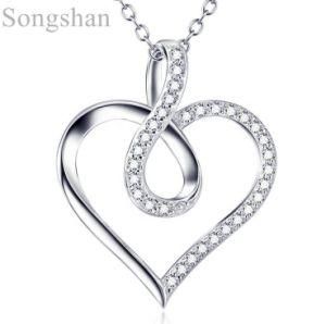 Amazon Top Seller 2021 S925 Sterling Silver Diamond Heart Pendant Lady Necklace