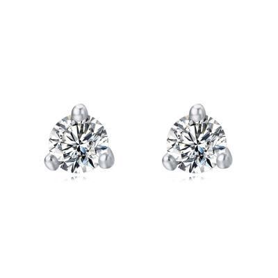Classic Jewelry 925 Sterling Silver Tiny Zirconia Simple Stud Earrings for Women