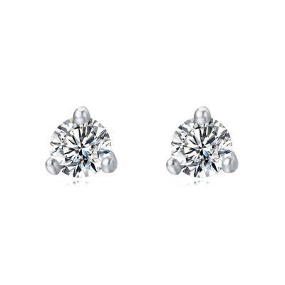 Classic Jewelry 925 Sterling Silver Tiny Zirconia Simple Stud Earrings for Women