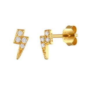 Hot Sale New Arrival Unique Korean Style Geometric Lightning Ear Studs High Quality 5A CZ Ear Studs Earrings