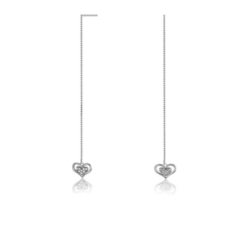 925 Silver Simple Double Star Charm Ear Line for Promotion Sales