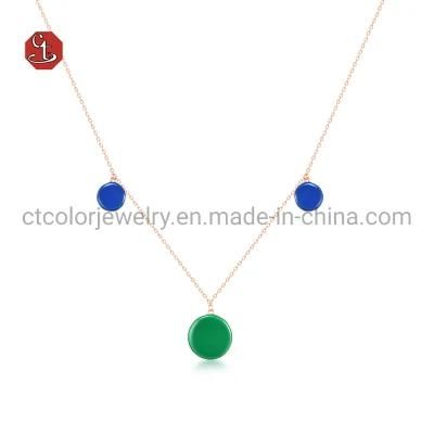 Fashion Jewelry 925 Sterling Silver Color Enamel Necklace Jewellery