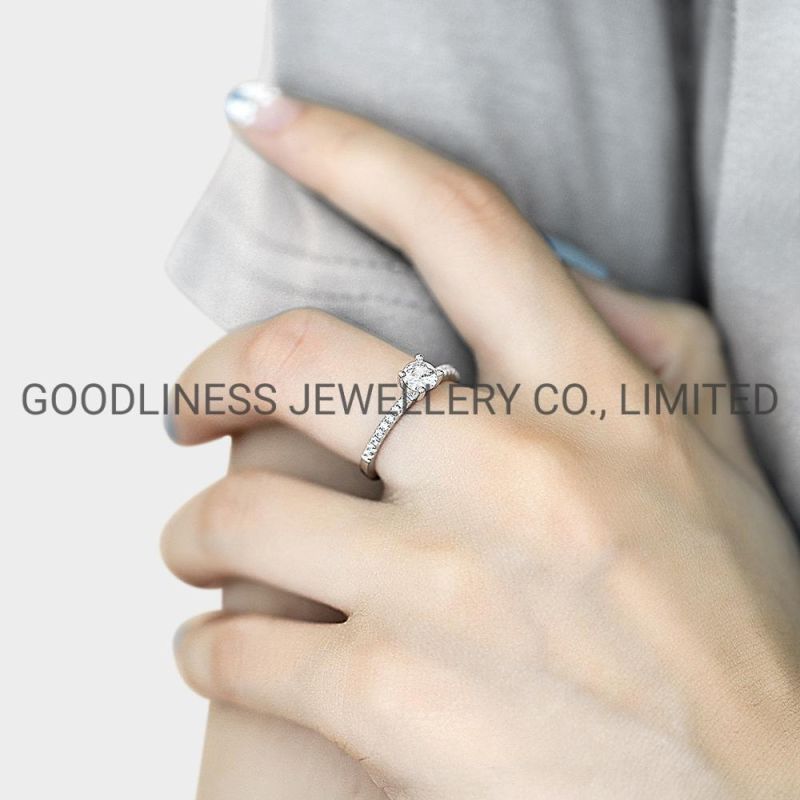 925 Sterling Silver Women CZ Simple Rings Fashion Jewelry