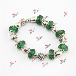 Green Glass Beads Snake Chain Bracelet (OAO60229)