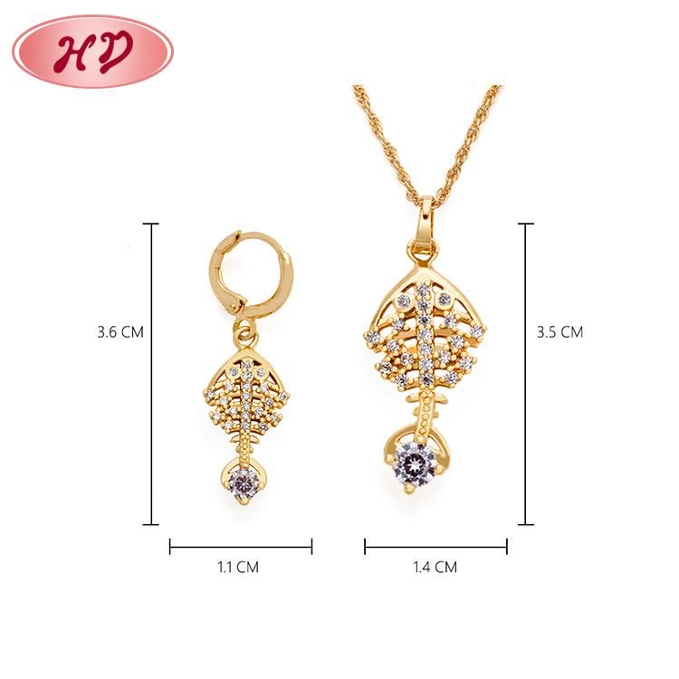 Hot Selling 18K Gold Plated Bridal Wedding Jewelry Set