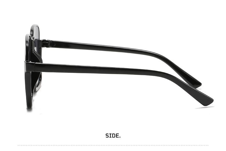 Sunglasses PC Material Lightweight and Comfortable Sunglasses Women Bright Black Plain Glasses