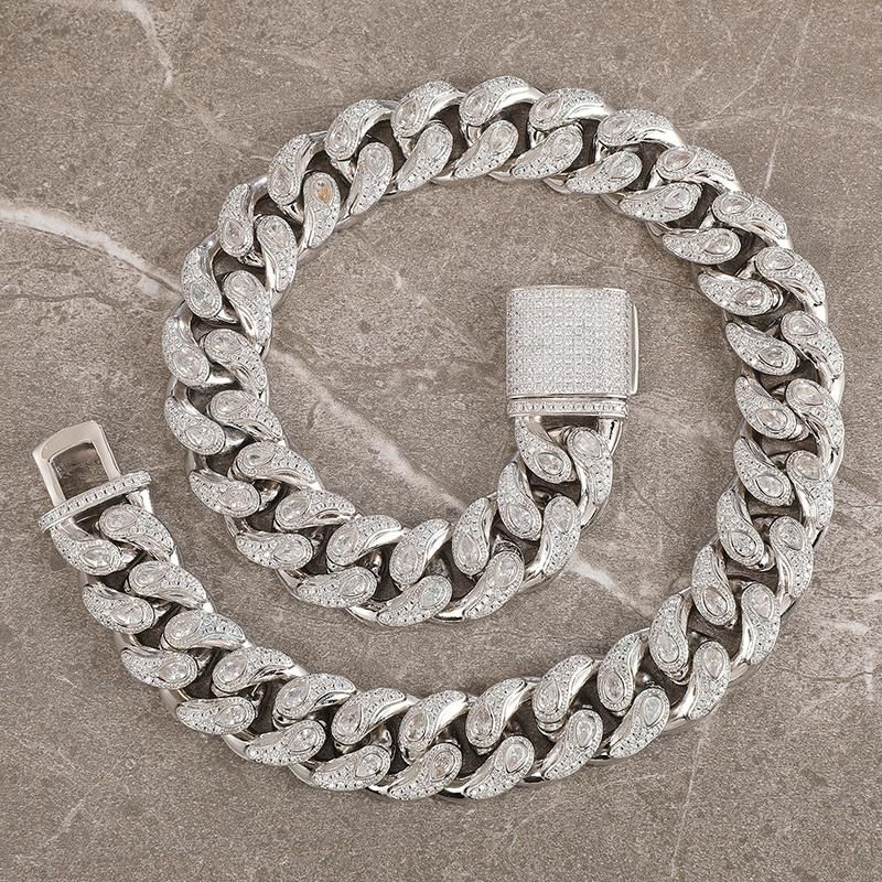 20mm Thick Peacock Eye Cuban Link Chain Necklace