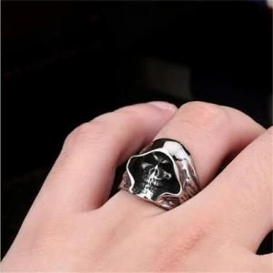 Men Tough Guy Punk Style Retro Grim Reaper Skull Ring