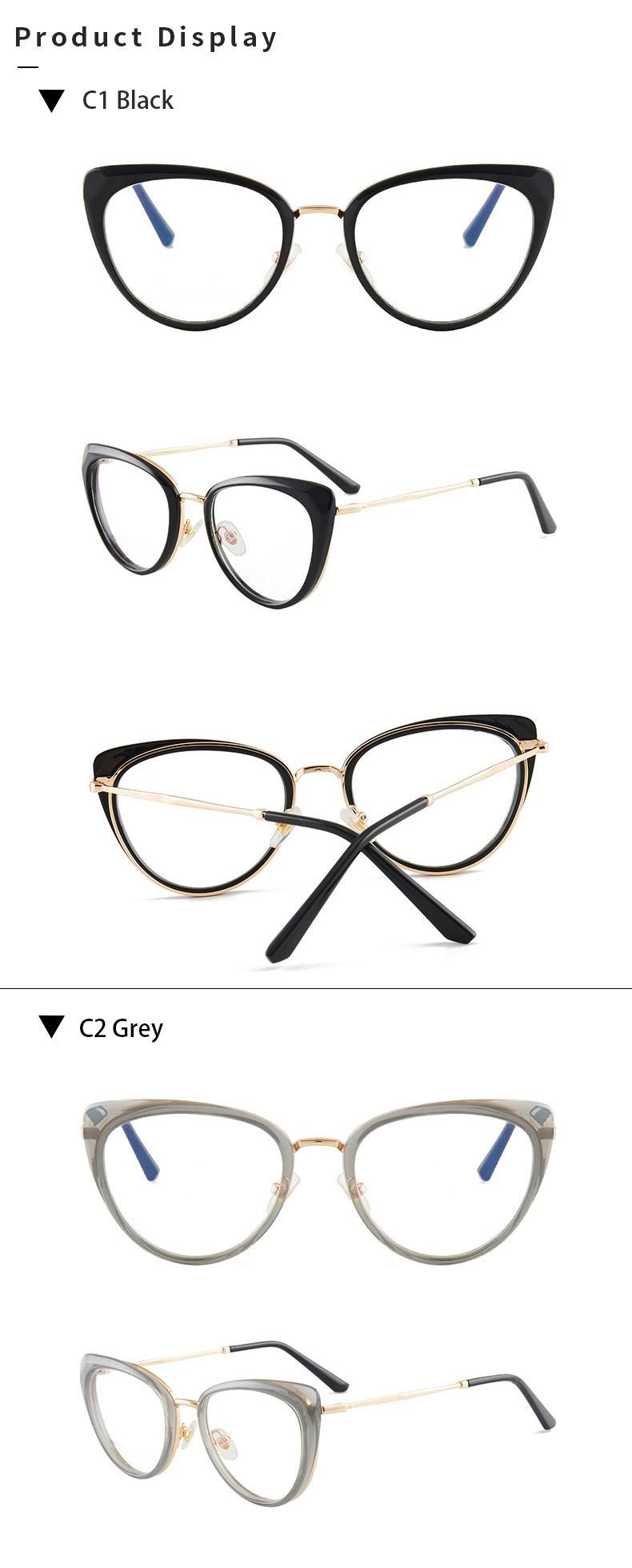 2022 Ready Stock Spring Hinge Blue Light Blocking Eyeglasses Cat Eye Women Glasses with Prescription Tr90 Glasses Dropshipping