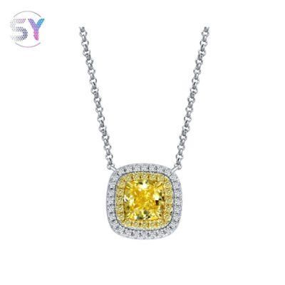 Fashion Jewelry 2022 925 Sterling Silver Pendant 6mm*6mm High Carbon Diamond Necklace for Wedding