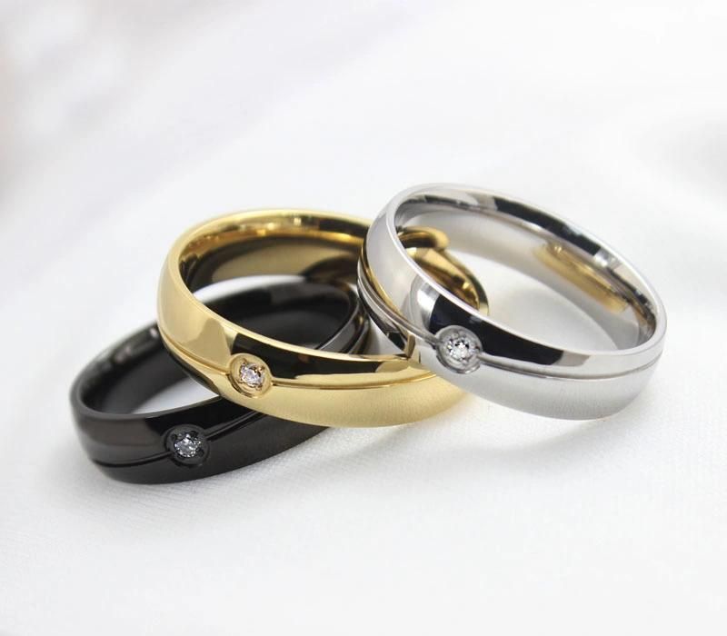 Stainless Steel Women Engagement Rings Custom Design Rings