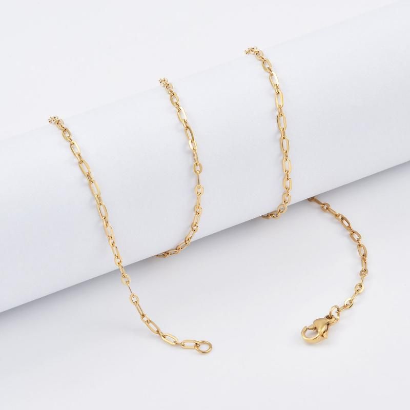New Style Fashion Layering Necklaces Flat Long Short 1: 1 Cable Chain Bracelet Necklace Jewelry Design