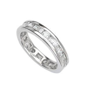 Icz Stonez Silver Cubic Zirconia Cocktail Eternity Band Ring