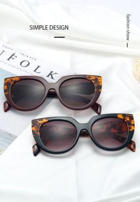 Fashion Double Colors Cateye and Oval Thick Custom Logo Ready to Ship Women Vintage PC Sunglasses
