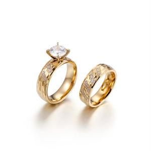 Men Jewelry Gold Men and Women Ice Cut Zirconia Diamond Couple Ring