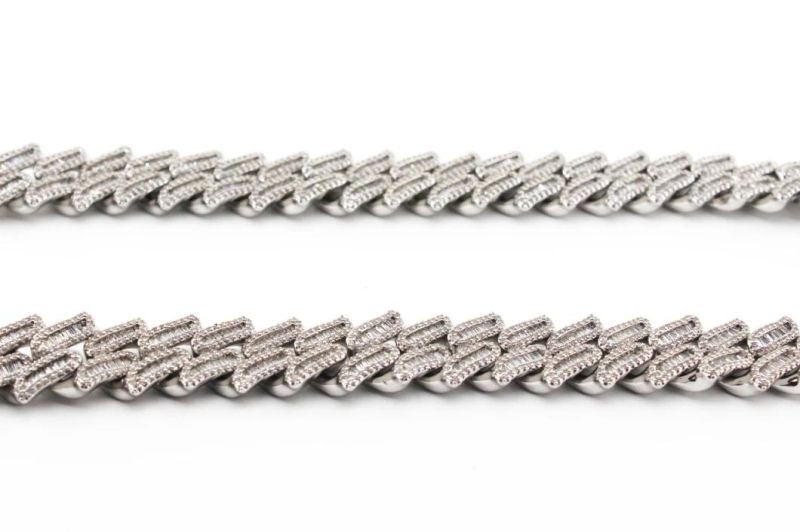 Mens Iced out Tennis Cuban Chain Moissanite Cuban Link
