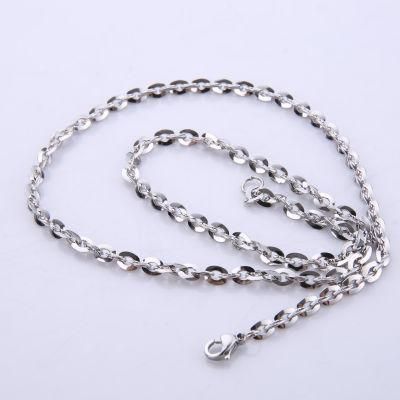 Hot Selling Jewelry Stainless Steel Necklace Flat Chain Cable Chain