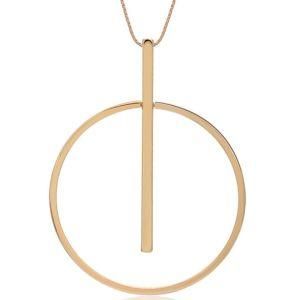 Simple Big Round Women Pendant Necklace Minimalist Gold Circle Long Custom Necklace Pendant Elegant