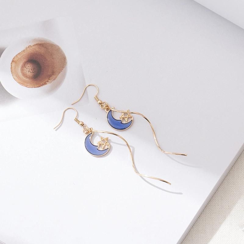 New Fashion Jewelry Moon Shape Alloy Retro Eardrop