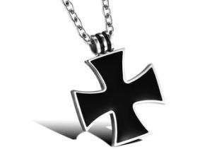 New Arrival Titanium Steel Necklaces Fashion Black Crusaders Flower Mens Necklaces Cool Gift