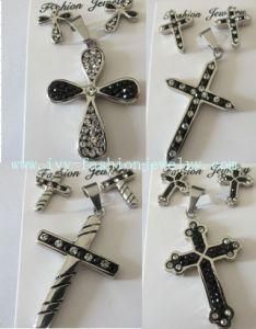 316L Stainless Steel Cross Pendants and Earrings Jewelry Sets