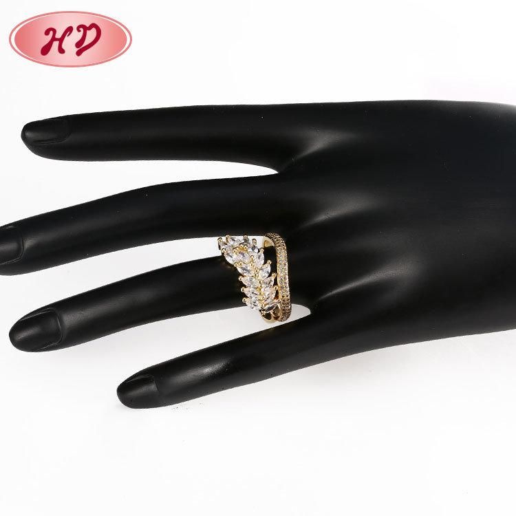 Zircon Women Copper Ring Gold Silver Color Cubic Zircon Ring Finger Ring