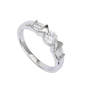 Lady&prime;s 925 Sterling Silver Clear Cubic Zirconia Wedding Ring
