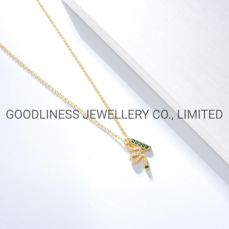 Minimalist Dainty 18K Gold Silver Link Chain Snake Necklace Design