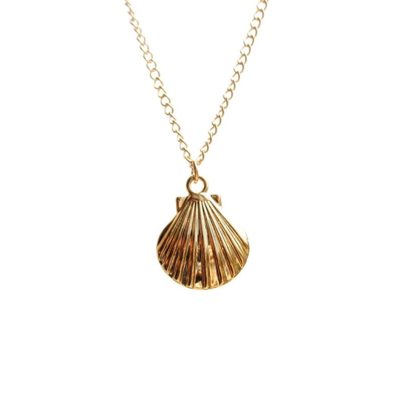 Alloy Gold Plated Fashion Design Multi Layer Imitation Jewelry Bohemia Necklace with Shell Shape