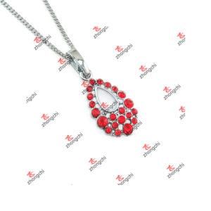 Fashion Alloy Red Crystal Charms Jewelry Chain Necklace (DLK60128)